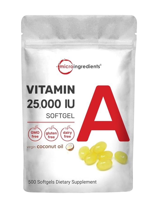 Microingredients Vitamin A (25,000 IU) (500 Softgels)